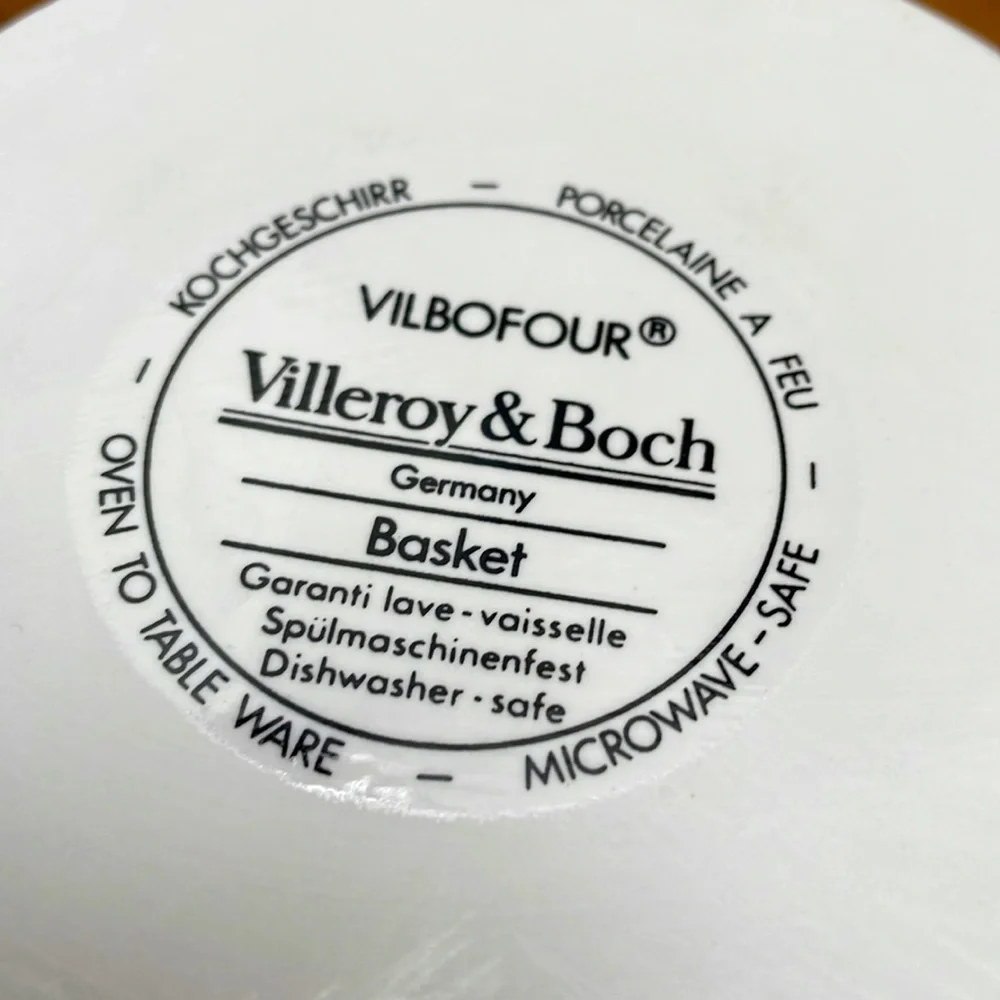 Villeroy & Boch BASKET Pattern Porcelain Quiche Dish 5 1/4